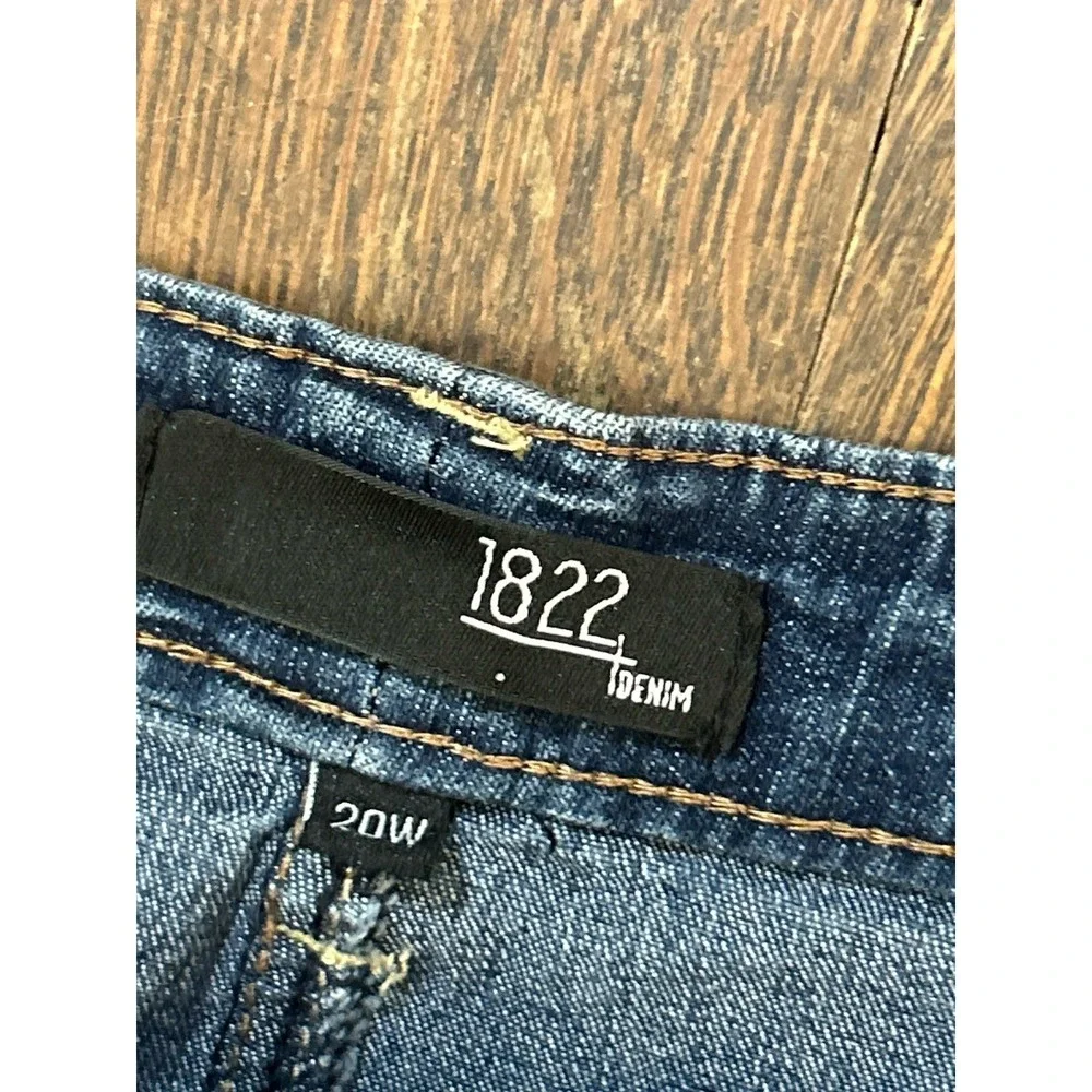 1822 Womens Blue Jeans Size 20W Skinny‎ Straight Raw Hem Ankle